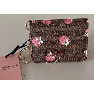 Juicy Couture Chestnut Chino Pink Lemonade Berry Sweet Card Case Wallet NEW